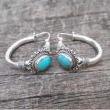 Elegáns sterling ezüst fülbevalók türkiz színben