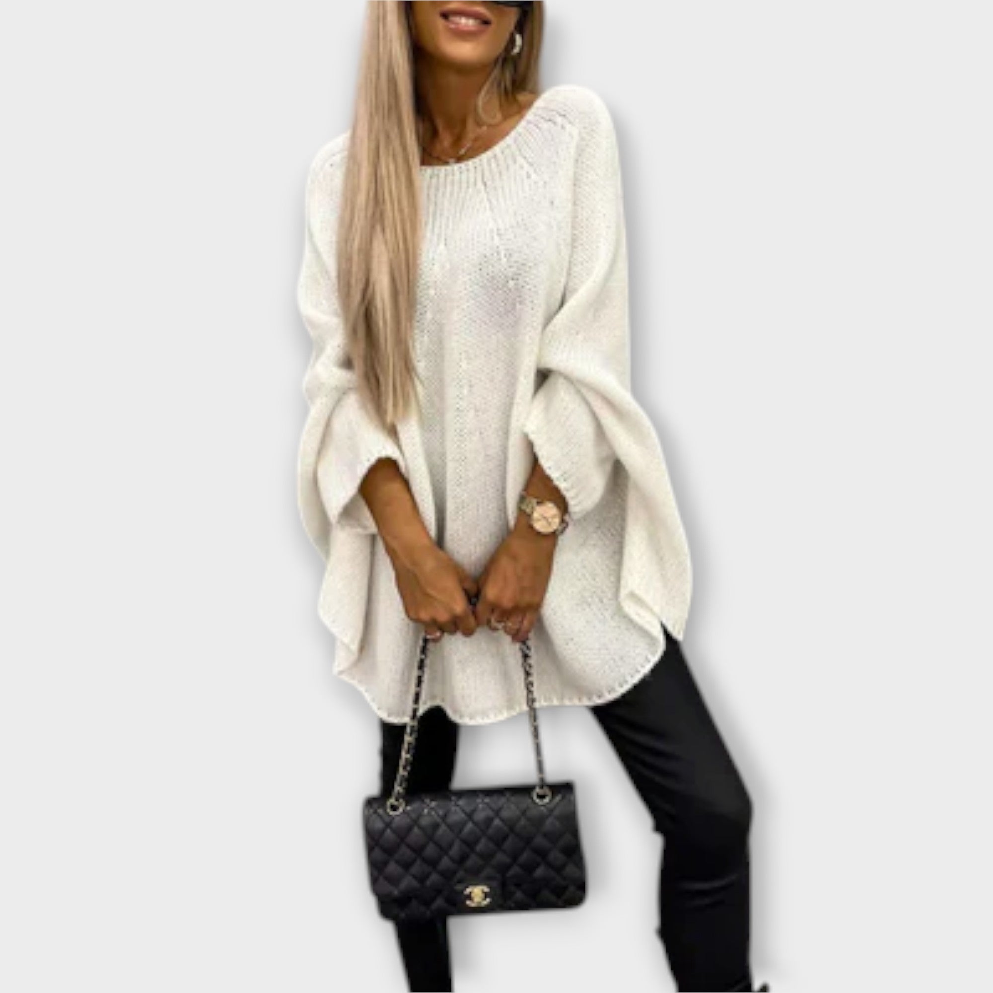 Izabel - Stílusos női pulóver kerek nyakkivágással