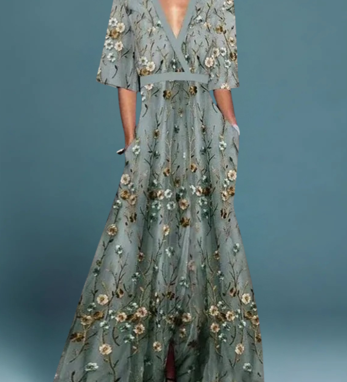 Judit - Elegáns virágmintás maxi ruha