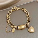 Arany Szív Charm Karkötő