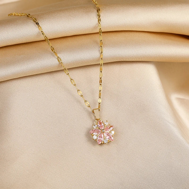 Sakura Rose Romantique Nyaklánc Rvs