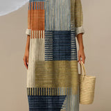 Rita - Patchwork Mintás Maxi Ruha