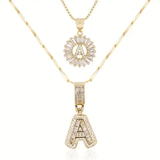 Initálés Moissanite Nyaklánc Szett