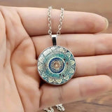 Elegáns Kerek Kék Mandala Nyaklánc